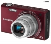 SAMSUNG WB210 - Rot + Kompaktes Lederetui 11 x 3,5 x 8 cm + Speicherkarte Micro SD HC 4 GB + SD-Adapter 