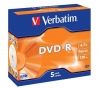 VERBATIM 5 DVD-Rs 4.7 GB  16x, Single Layer, Jewel Case 