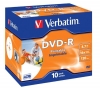 VERBATIM 10 bedruckbare DVD-Rs 4,7 GB  16x, Single Layer, Jewel Case 