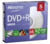 MEMOREX DVD+R 4,7 GB (5er Pack)  16x, Single Layer, Slim Case 
