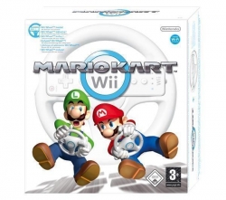 NINTENDO Mario Kart (inklusive Lenkrad Wii Wheel) + Fernbedienung Wii Plus Rosa [WII] + Wii-Fernbedienung Motion Plus - Blau 