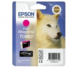 EPSON Druckerpatrone C13T09634010 - vivid magenta + Papier Goodway - 80 g/m2- A4 - 500 Blatt 