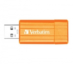 VERBATIM USB-Stick Store'n' Go PinStripe 4 GB - Volcanic Orange + Etui USB-201K - Schwarz + USB-Verlngerung Typ A Stecker/Buchse - 2 m - MC922AMF-2M 