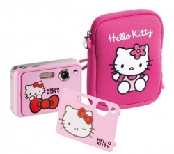 INGO Digitalkamera-Set Hello Kitty + Etui + SD Speicherkarte 2 GB 