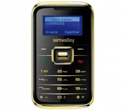 SIMVALLEY Pico Inox RX-180 - Gold + Mini-Ladegert fr Zigarettenanznder micro USB 