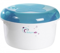BABYMOOV Mikrowellen-Sterilisator Blau/Pflaume + Flaschenwrmer Tulpe Rot-Grau 